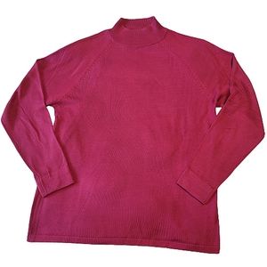 Kevo women light burgundy high collared 100% Silk lightweight sweater size small